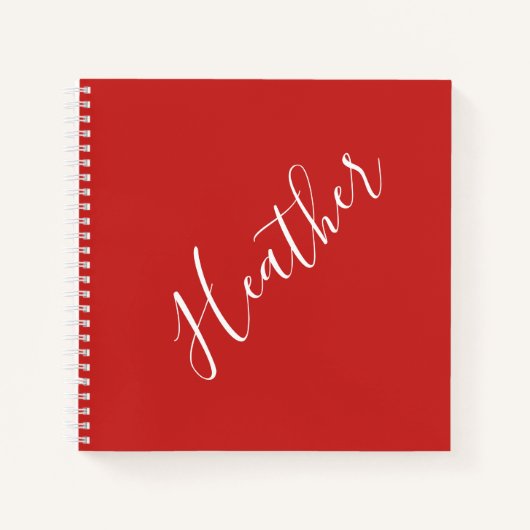 Je aangepaste witscript op rood notitieboek (Voorkant)