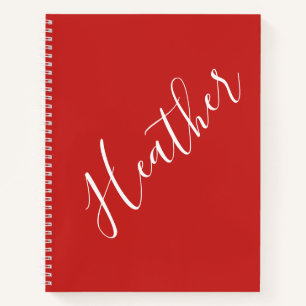 Je aangepaste witscript op rood notitieboek