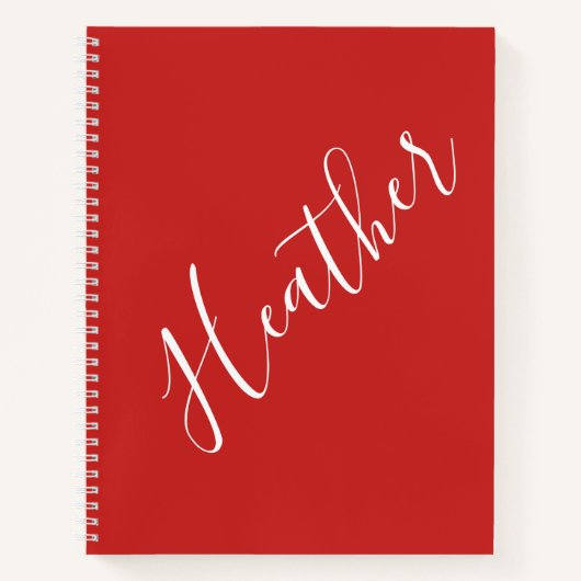 Je aangepaste witscript op rood notitieboek (Voorkant)