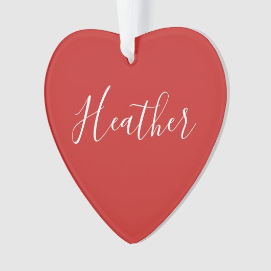 Je aangepaste witscript op rood ornament (voorkant)