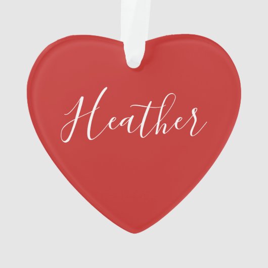 Je aangepaste witscript op rood ornament (achterkant)