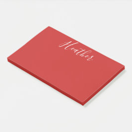 Je aangepaste witscript op rood post-it® notes