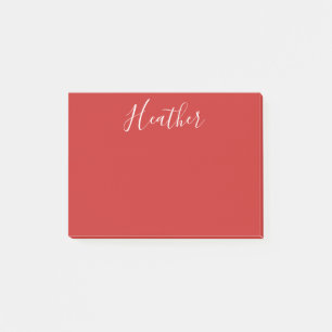 Je aangepaste witscript op rood post-it® notes