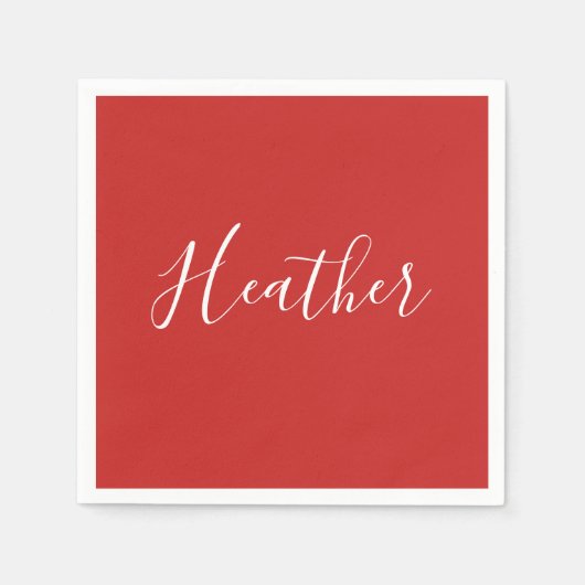 Je aangepaste witscript op rood servet (Voorkant)