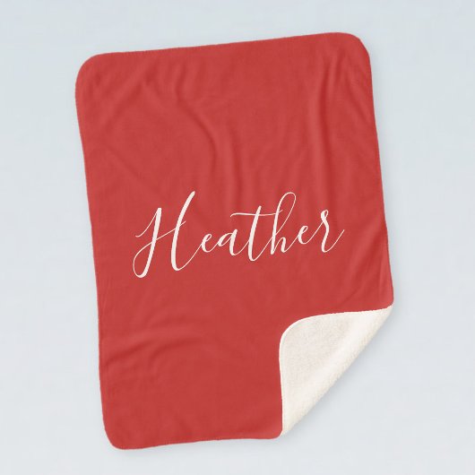 Je aangepaste witscript op rood sherpa deken