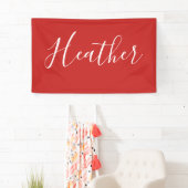 Je aangepaste witscript op rood spandoek (Insitu)