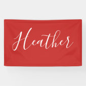 Je aangepaste witscript op rood spandoek (Horizontaal)