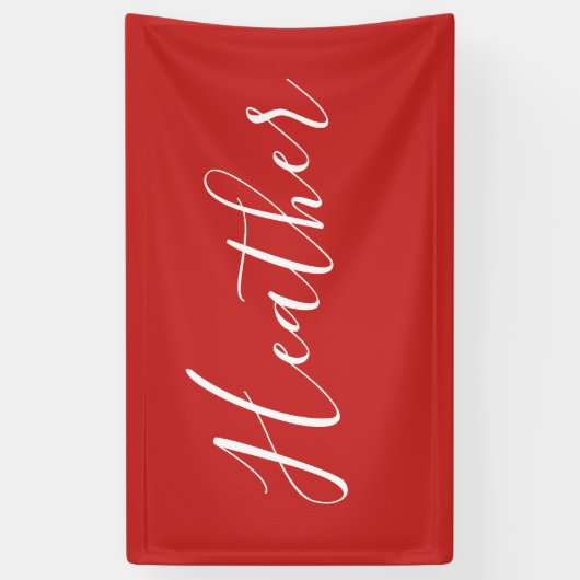 Je aangepaste witscript op rood spandoek (Verticaal)