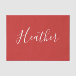 Je aangepaste witscript op rood tissuepapier