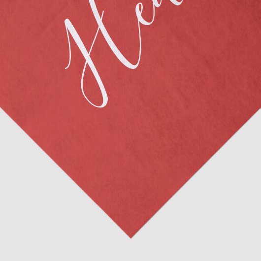 Je aangepaste witscript op rood tissuepapier (Detail)