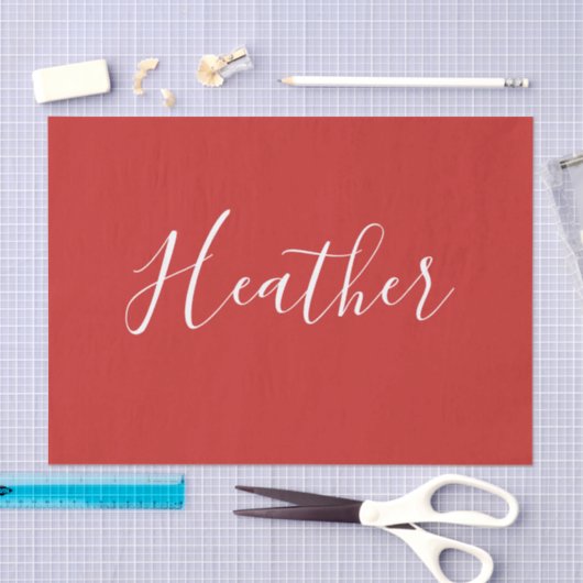 Je aangepaste witscript op rood tissuepapier (Craft)