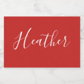 Je aangepaste witscript op rood voedselcontainer etiket (Enkel label)