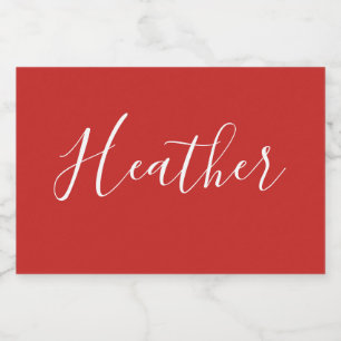 Je aangepaste witscript op rood voedselcontainer etiket