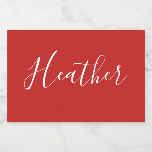 Je aangepaste witscript op rood voedselcontainer etiket (Enkel label)