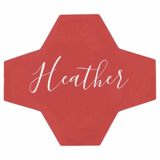 Je aangepaste witscript op rood voetbal (Enkel)