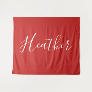 Je aangepaste witscript op rood wandkleed