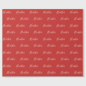 Je aangepaste witte script op rood #2 cadeaupapier (Vlak)