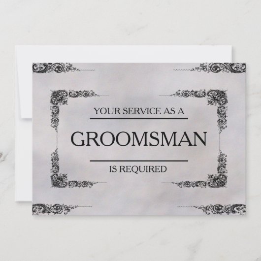Je aanwezigheid als getuige van de bruidegom wordt kaart (Voorkant)