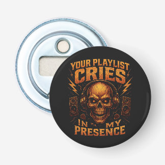 Je afspeellijst huilt Skull Koptelefoon Muziek Button Flesopener