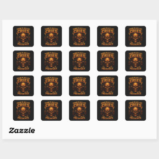 Je afspeellijst huilt Skull Koptelefoon Muziek Vierkante Sticker