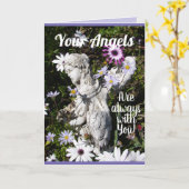 Je Angels zijn altijd bij je bloemenbloem. Kaart (Gele Bloem)