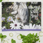 Je Angels zijn altijd bij je bloemenbloem. Theedoek (Gevouwen)