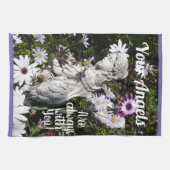 Je Angels zijn altijd bij je bloemenbloem. Theedoek (Horizontaal)