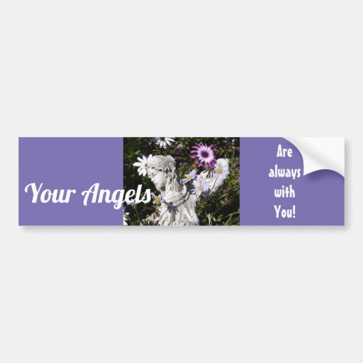 Je Angels zijn altijd bij je, Floral Angel Bumpersticker (Voorkant)
