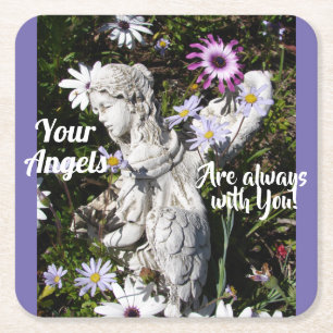 Je Angels zijn altijd bij je, Floral Angel Kartonnen Onderzetters