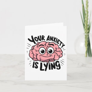 Je angst is een leugen! Angstige Cartoon Sticker Kaart