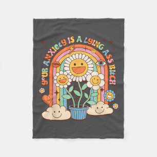 Je angst is een leugenachtige motivatie Groovy Blo Fleece Deken