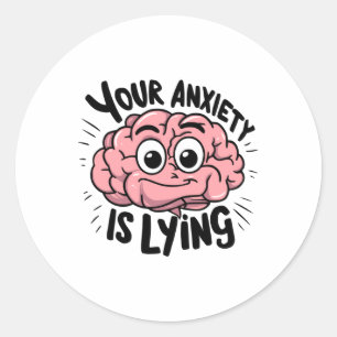 Je angst liegt! Angstige Cartoon Sticker
