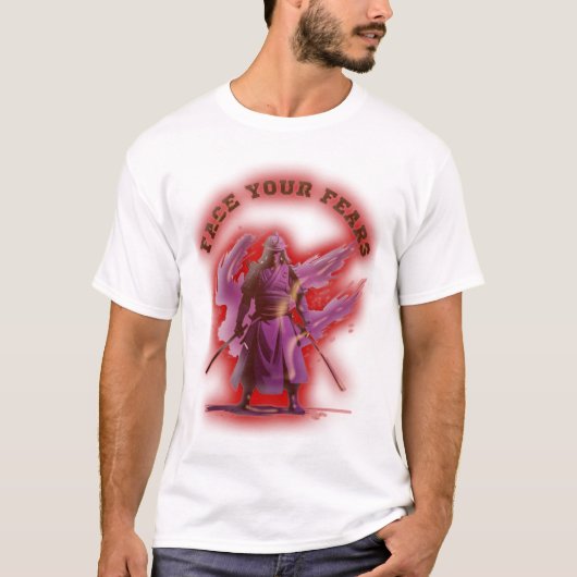 Je angsten onder ogen zien t-shirt (Voorkant)