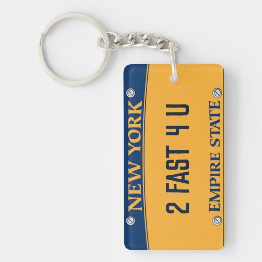 Je autonummer. New York. bewerkbaar Sleutelhanger (Voorkant)