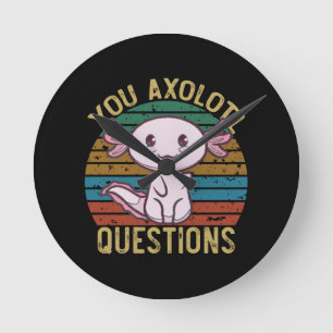 Je Axolotl Vragen Retro 90s Grappige Axolotl Ronde Klok