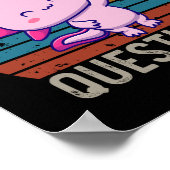Je Axolotl Vragen Retro 90s Vintage Zonsondergang Poster (Hoek)