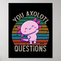 Je Axolotl Vragen Retro 90s Vintage Zonsondergang
