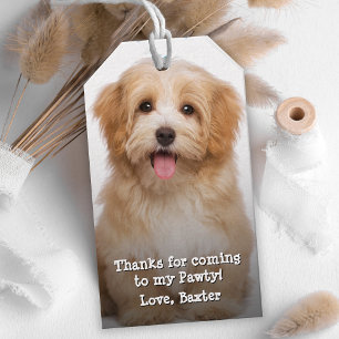 Je baardheden van de hond Dank je wel Cadeaulabel