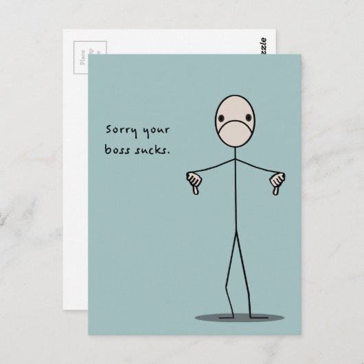 Je baas is klote briefkaart (Voorkant / Achterkant)