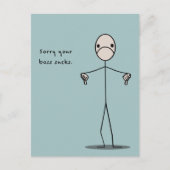 Je baas is klote briefkaart (Voorkant)