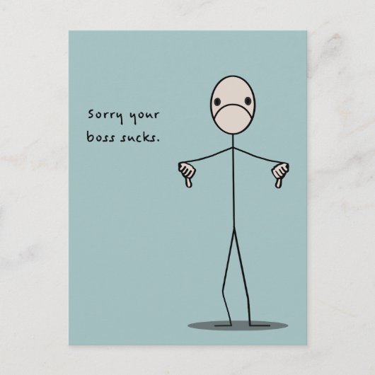 Je baas is klote briefkaart (Voorkant)