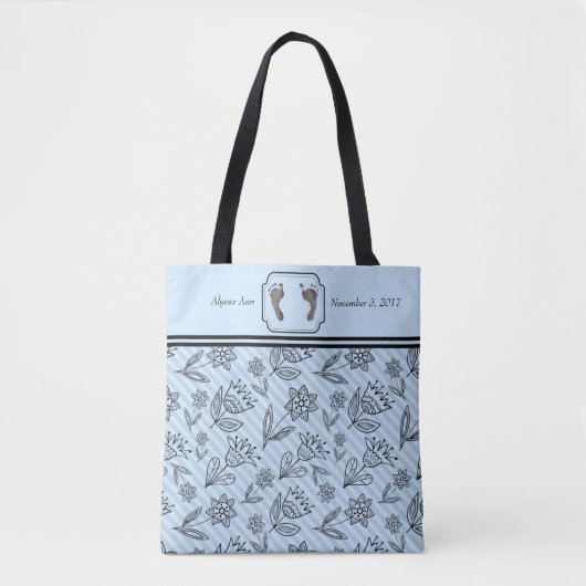 Je baby's roet Prints in blauw Tote Bag (Voorkant)