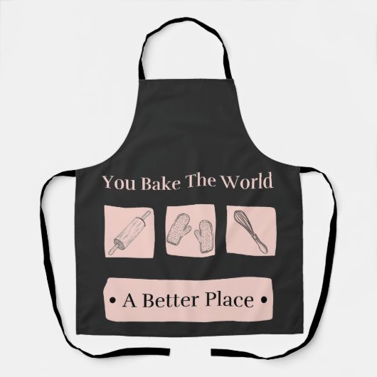 Je bakt de wereld een betere plek met de Birthday  Schort (Voorkant)