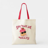 Je bakt me gekke aardbei cupcake zonnebril tote bag (Achterkant)