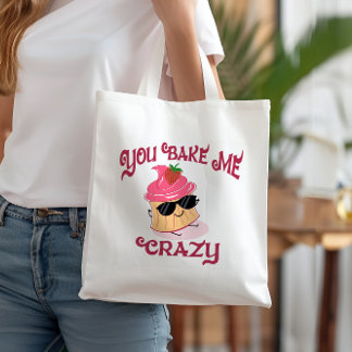 Je bakt me gekke aardbei cupcake zonnebril tote bag