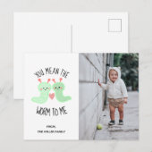 Je bedoelt de Worm voor mij Kawaii Pun Valentijn F Feestdagenkaart (Voorkant / Achterkant)