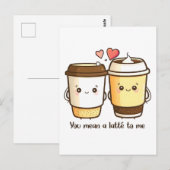 Je bedoelt een Latte voor mij Valentijnsdag Pun Briefkaart (Voorkant / Achterkant)