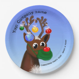 Je bedrijf heet grappige kerstfeest papieren bordje