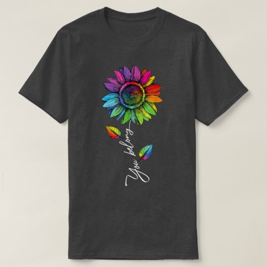 Je behoort tot LGBTQ+ Rainbow Gay Pride Sunflower T-shirt (Design voorkant)