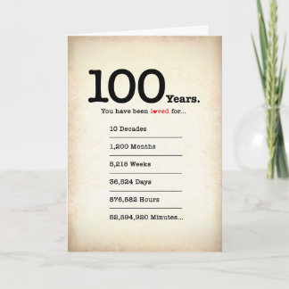 Je Bent 100 Jaar Geliefd, Verjaardagskaart Kaart